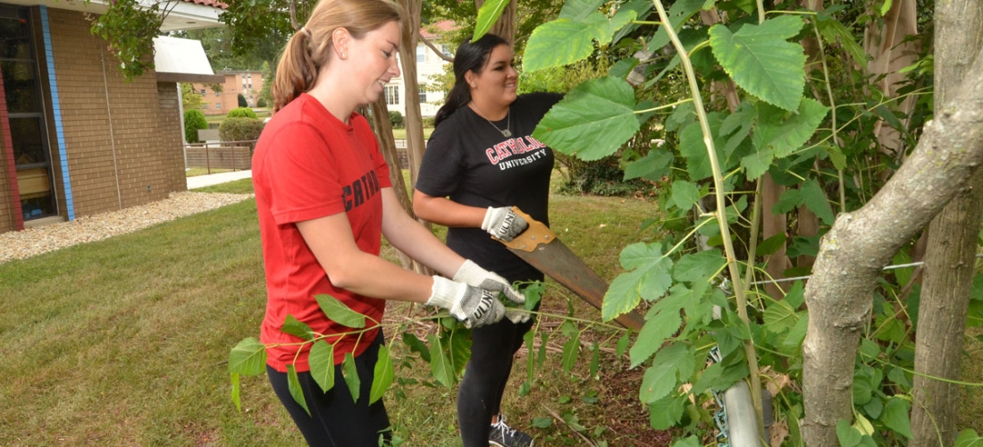 CUA students, faculty, staff, and alumni participated in “Serve with Francis Day” on Sunday, Sept. 13