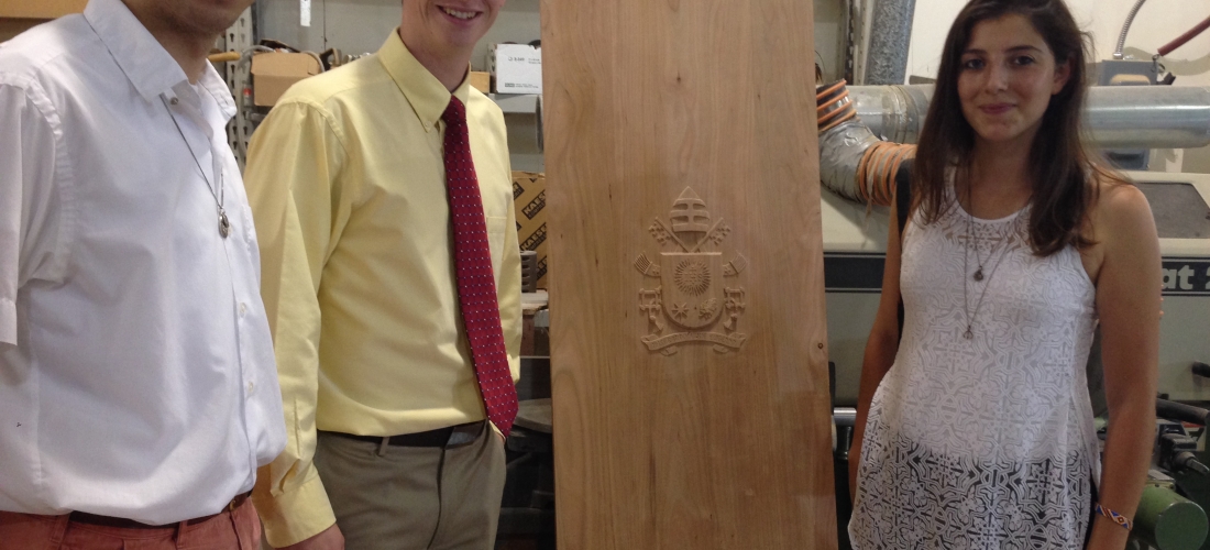 A glimpse of the altar furniture that will be used by Pope Francis in Washington, D.C., in September.