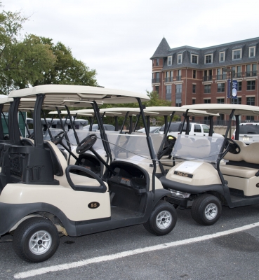 Golf Carts Lining Up