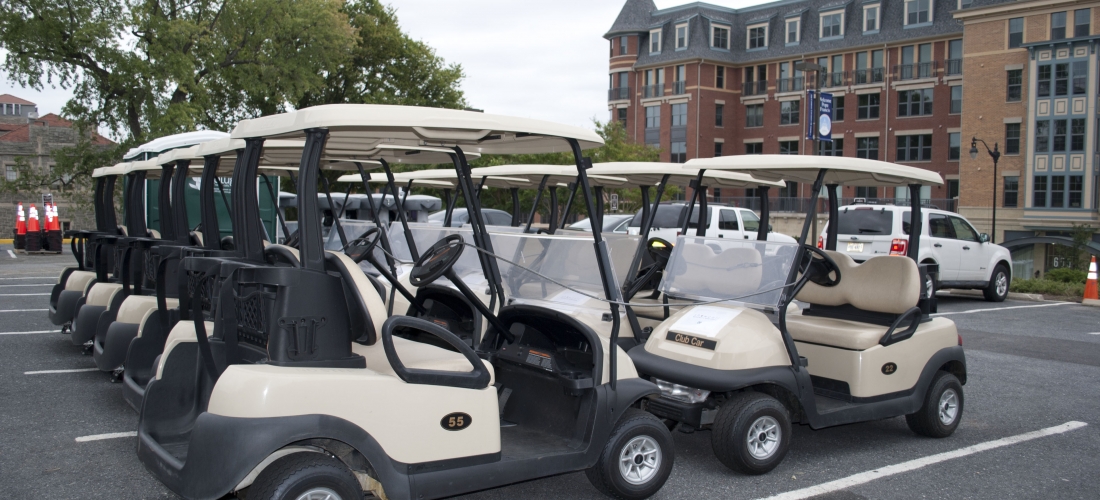 Golf Carts Lining Up