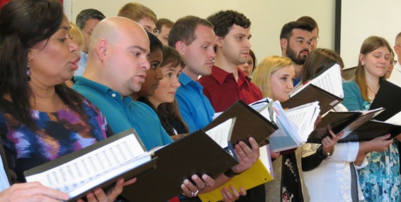 University Musicians Rehearse for Papal Mass