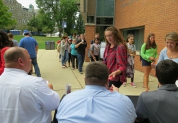 Campus Filled With Activity the Day Before Papal Visit