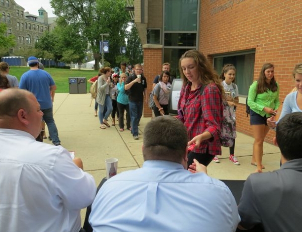 Campus Filled With Activity the Day Before Papal Visit