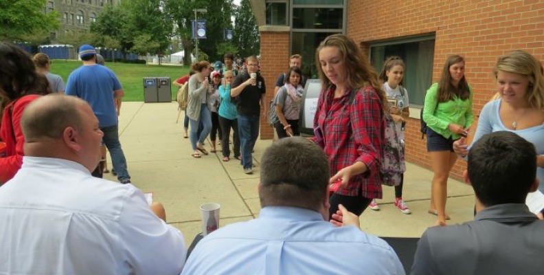 Campus Filled With Activity the Day Before Papal Visit