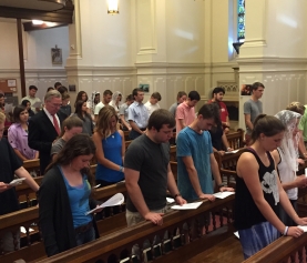 Students Practice Spanish Mass Responses Prior to Papal Visit
